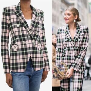 VERONICA BEARD Miller Double-Breasted  Plaid Blazer size 2